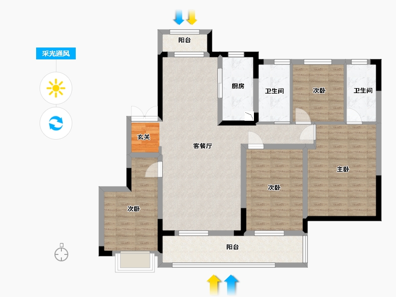 江西省-南昌市-融创红城投赣江府-108.81-户型库-采光通风