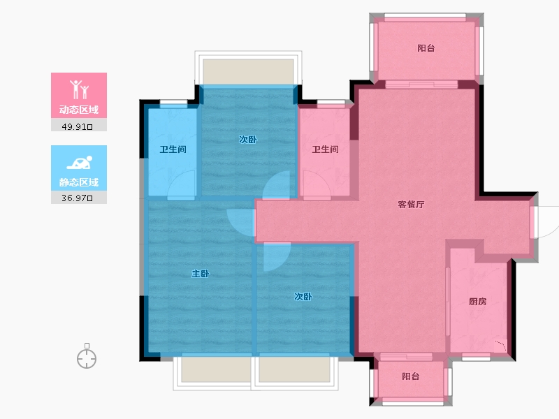 广西壮族自治区-南宁市-龙光天曜-77.63-户型库-动静分区