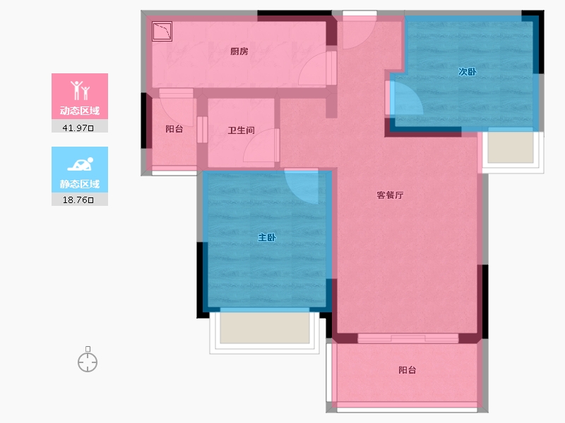 四川省-泸州市-蓝山公馆-52.74-户型库-动静分区