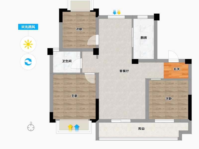 江西省-南昌市-南昌中大煌盛-73.60-户型库-采光通风