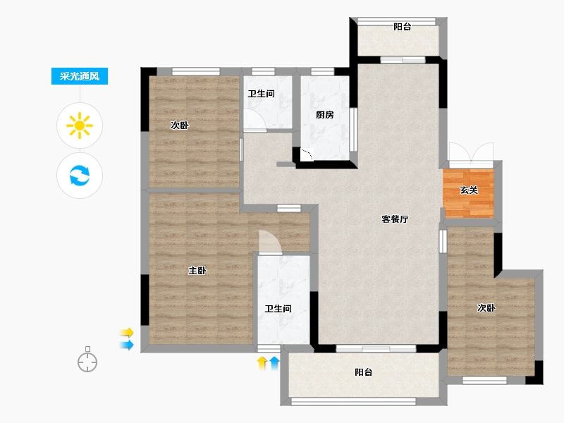 江西省-南昌市-融创红城投赣江府-96.80-户型库-采光通风