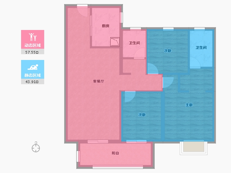 河南省-郑州市-和昌优地-90.79-户型库-动静分区