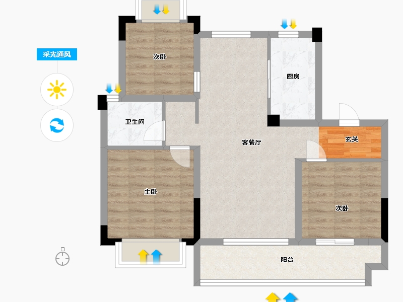 江西省-南昌市-南昌中大煌盛-73.60-户型库-采光通风