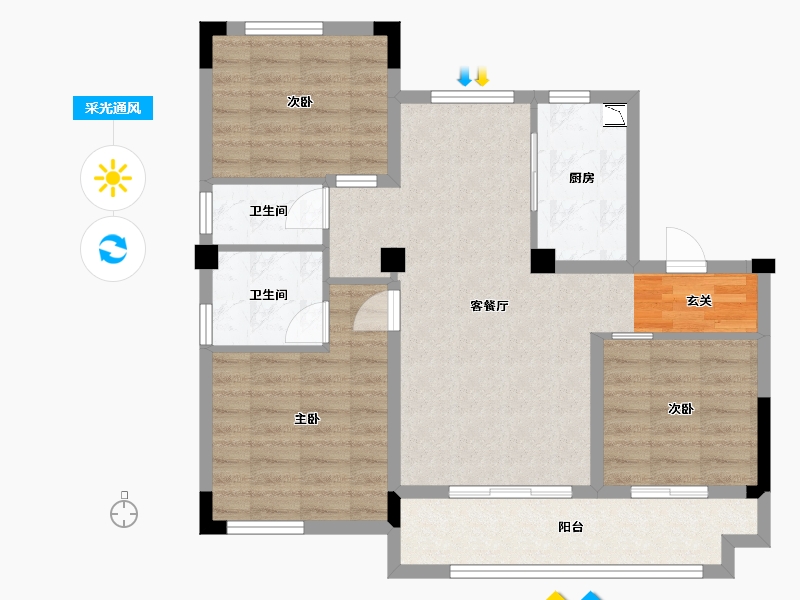 江西省-南昌市-南昌中大煌盛-81.60-户型库-采光通风