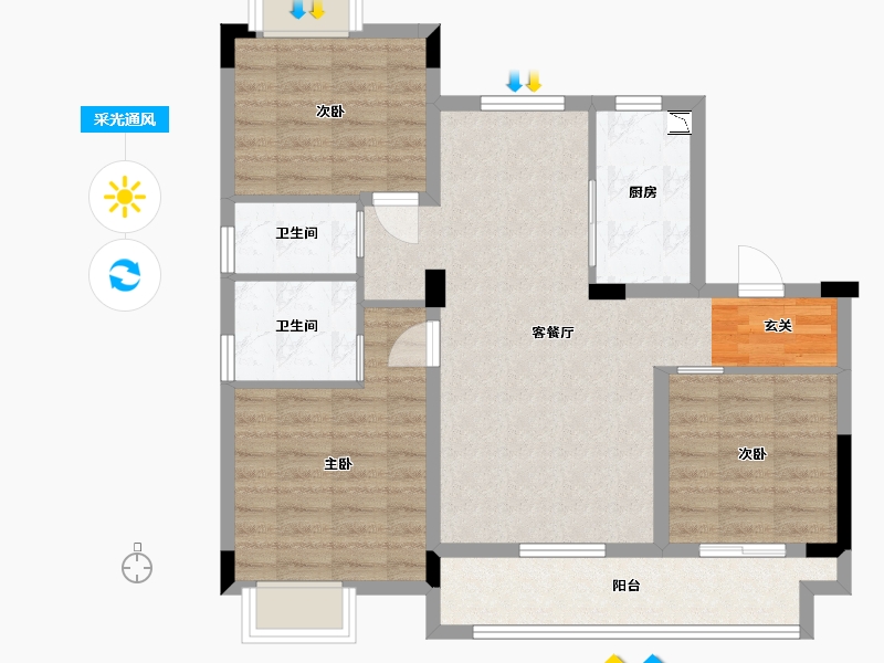 江西省-南昌市-南昌中大煌盛-81.60-户型库-采光通风