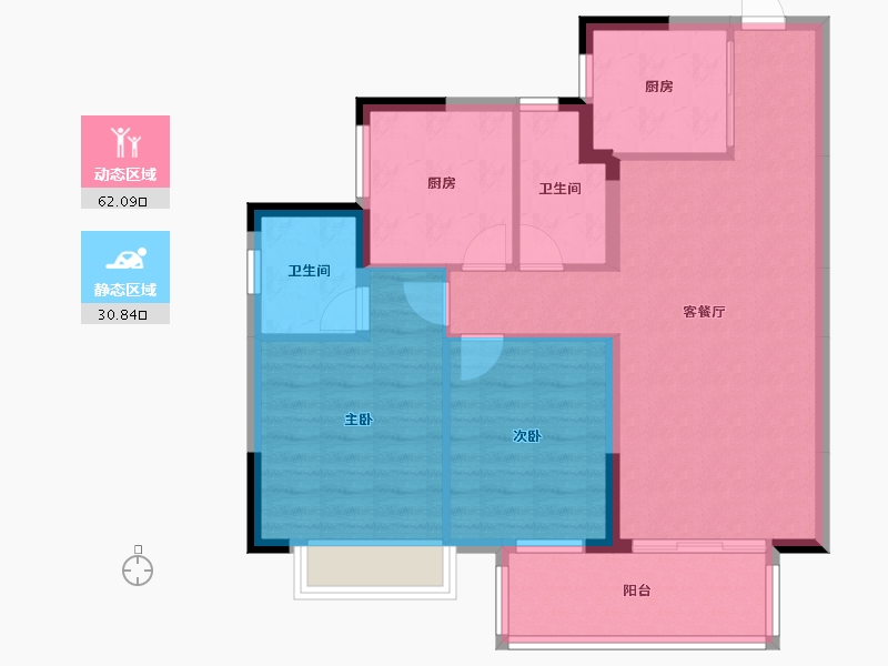 广西壮族自治区-南宁市-龙光天曜-83.60-户型库-动静分区