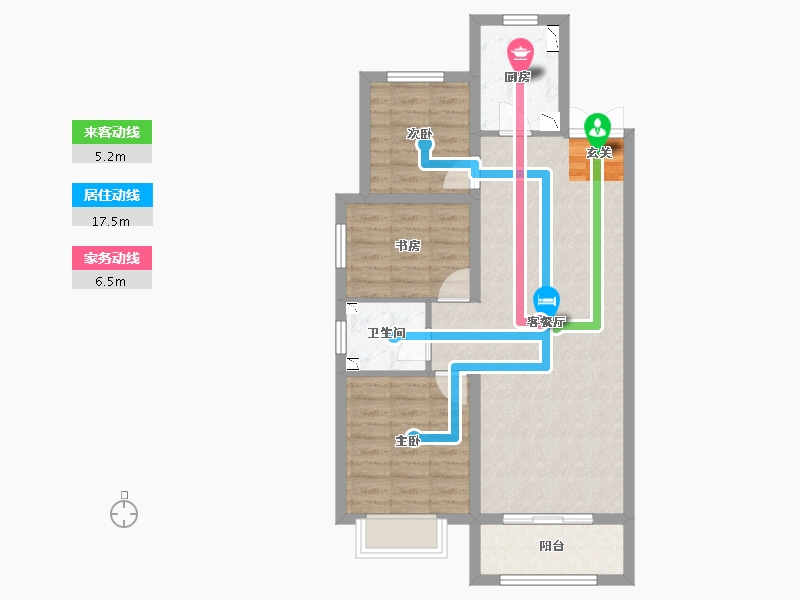 河北省-廊坊市-廊坊来康郡润德院-73.24-户型库-动静线