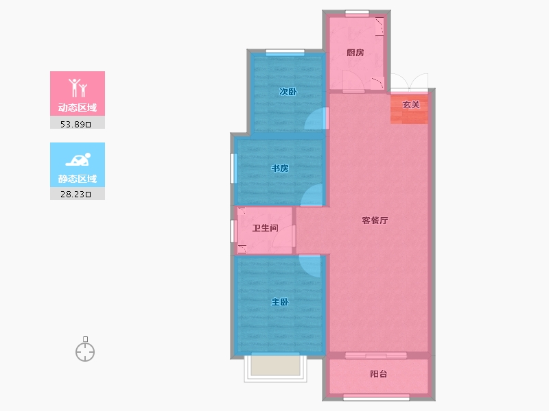 河北省-廊坊市-廊坊来康郡润德院-73.24-户型库-动静分区