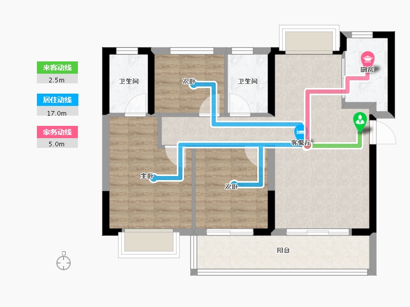 福建省-龙岩市-远洋山水-72.12-户型库-动静线