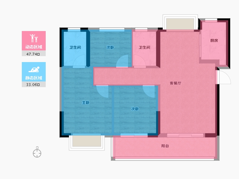 福建省-龙岩市-远洋山水-72.12-户型库-动静分区