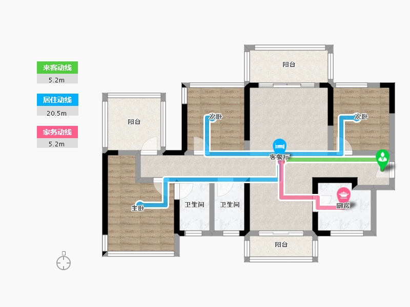 广西壮族自治区-南宁市-武鸣彰泰滨江学府-94.47-户型库-动静线