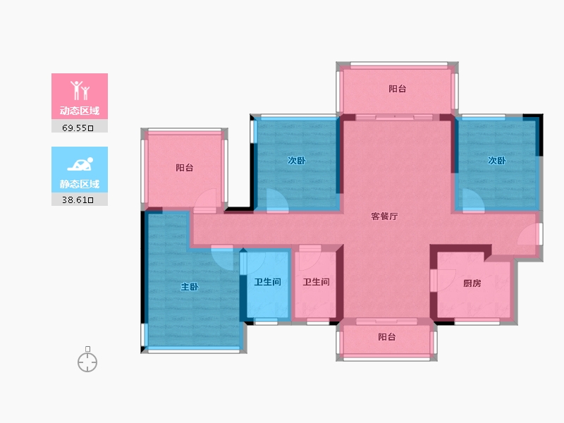 广西壮族自治区-南宁市-武鸣彰泰滨江学府-94.47-户型库-动静分区