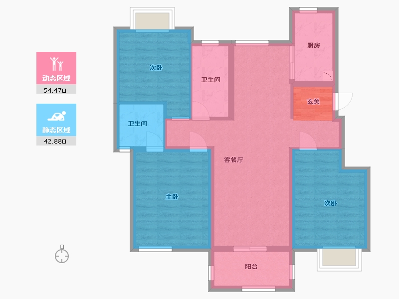 江西省-南昌市-美的新力公园天下-86.40-户型库-动静分区