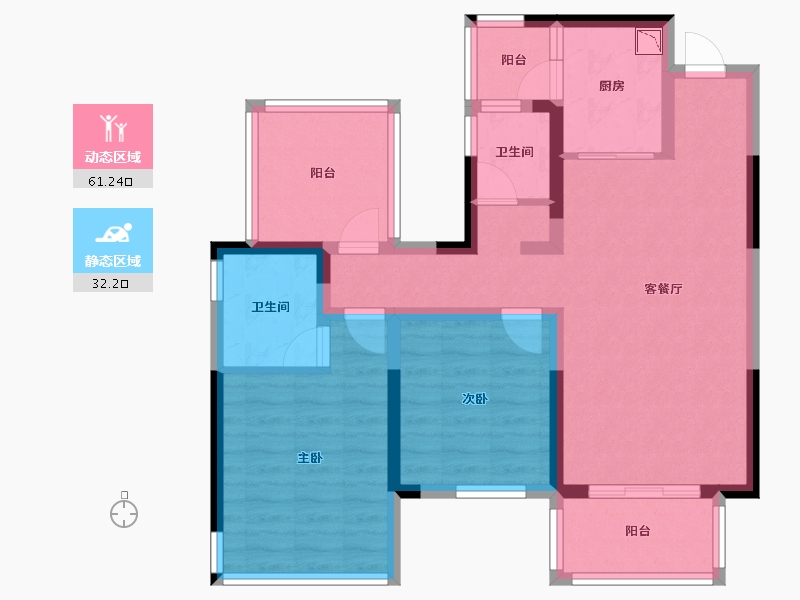 广西壮族自治区-南宁市-武鸣彰泰滨江学府-81.77-户型库-动静分区