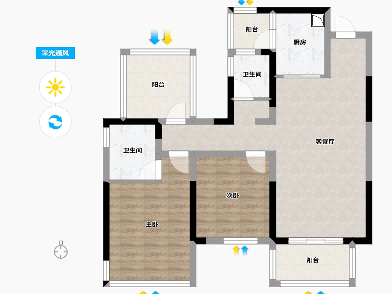 广西壮族自治区-南宁市-武鸣彰泰滨江学府-81.77-户型库-采光通风