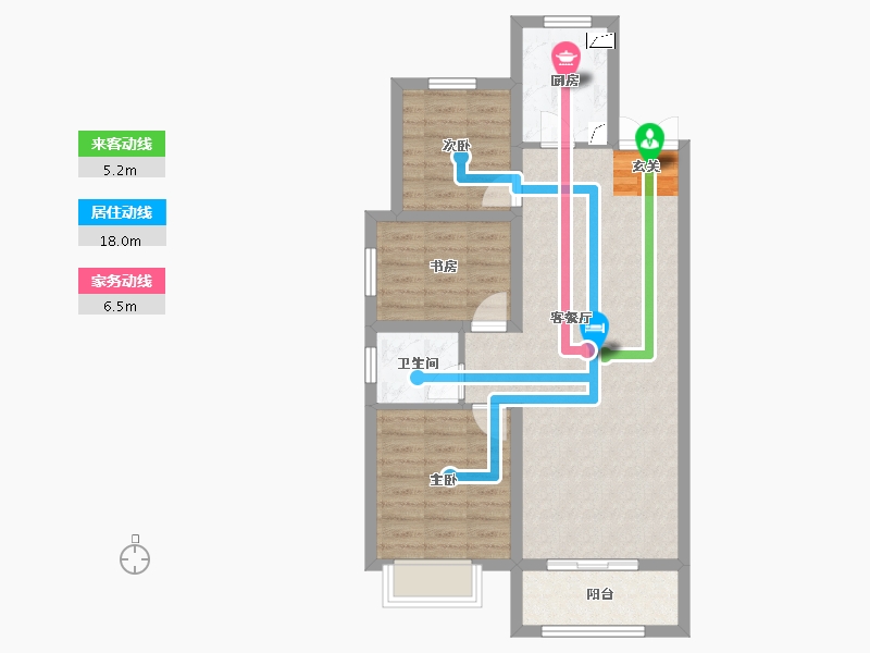 河北省-廊坊市-廊坊来康郡润德院-73.10-户型库-动静线