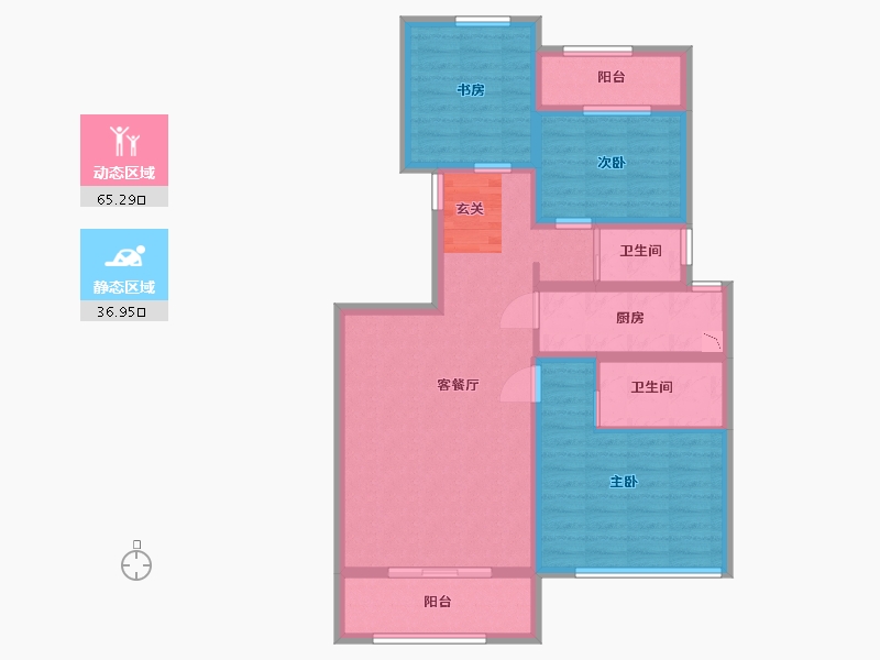 河南省-郑州市-正商馨港家-90.40-户型库-动静分区