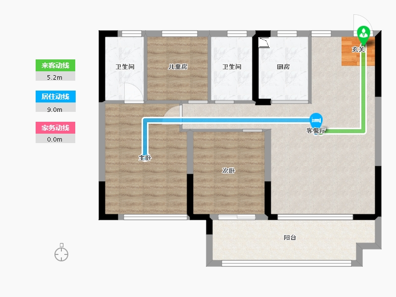 江西省-南昌市-联发万科西岸春风-87.99-户型库-动静线