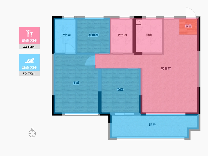 江西省-南昌市-联发万科西岸春风-87.99-户型库-动静分区