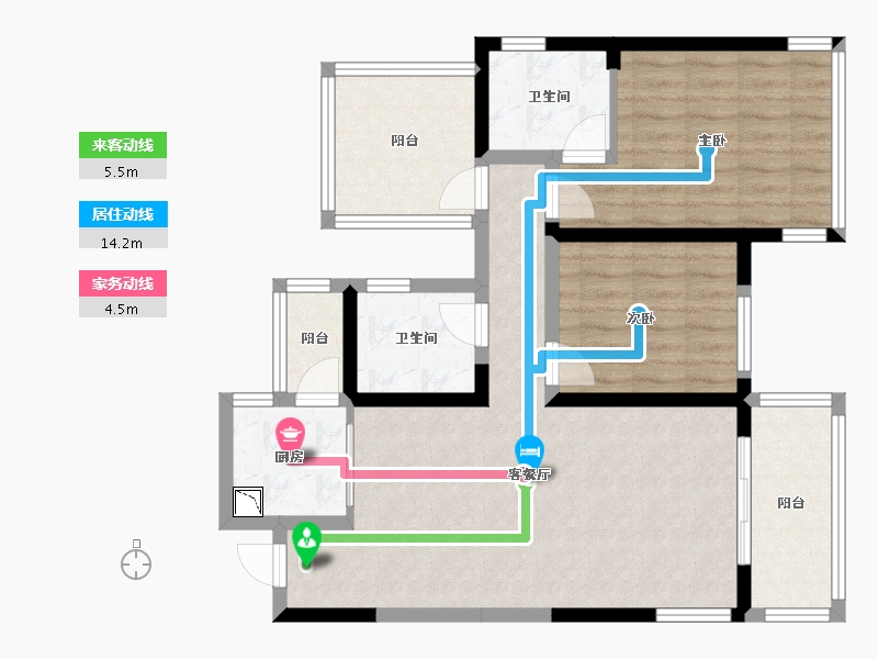 广西壮族自治区-南宁市-武鸣彰泰滨江学府-82.87-户型库-动静线