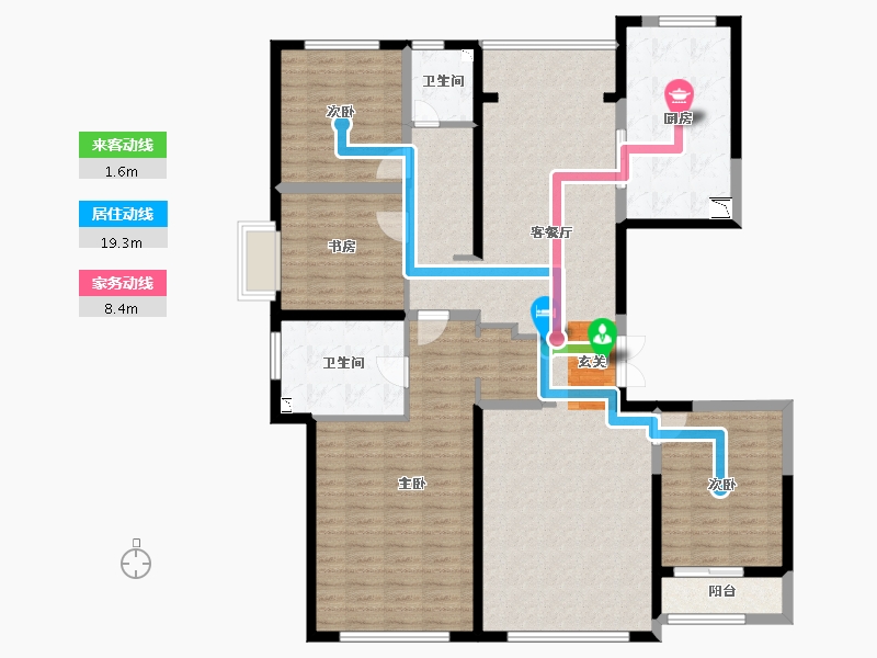 河北省-廊坊市-俪景嘉园-145.57-户型库-动静线