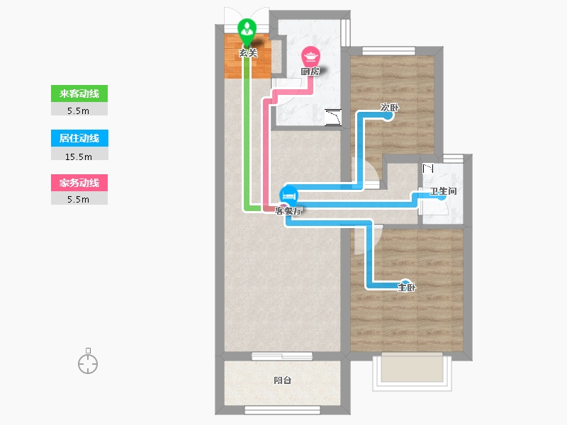 河北省-廊坊市-廊坊来康郡润德院-56.64-户型库-动静线