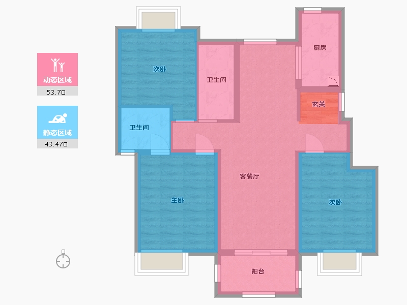 江西省-南昌市-美的新力公园天下-86.40-户型库-动静分区