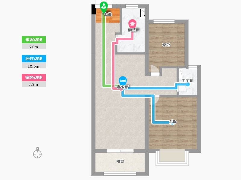 河北省-廊坊市-廊坊来康郡润德院-57.33-户型库-动静线