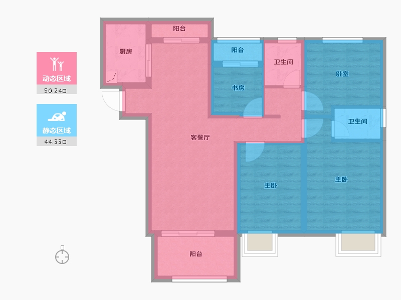 江西省-南昌市-慧谷智立方-83.24-户型库-动静分区