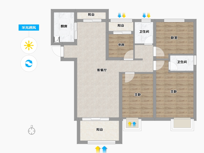 江西省-南昌市-慧谷智立方-83.24-户型库-采光通风