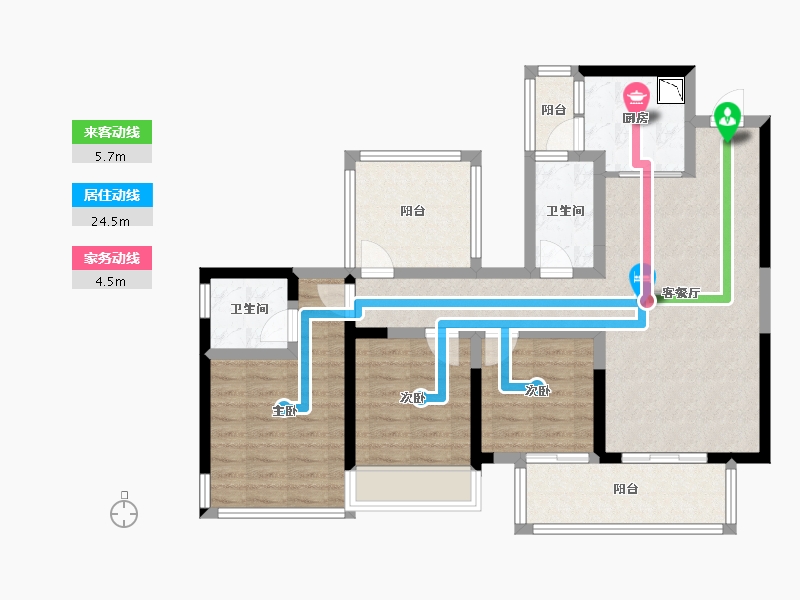 广西壮族自治区-南宁市-武鸣彰泰滨江学府-91.96-户型库-动静线