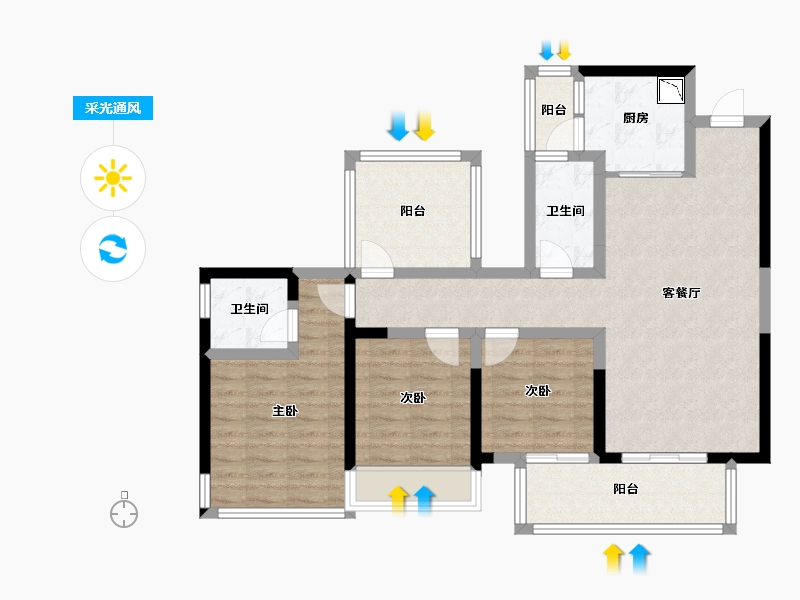 广西壮族自治区-南宁市-武鸣彰泰滨江学府-91.96-户型库-采光通风