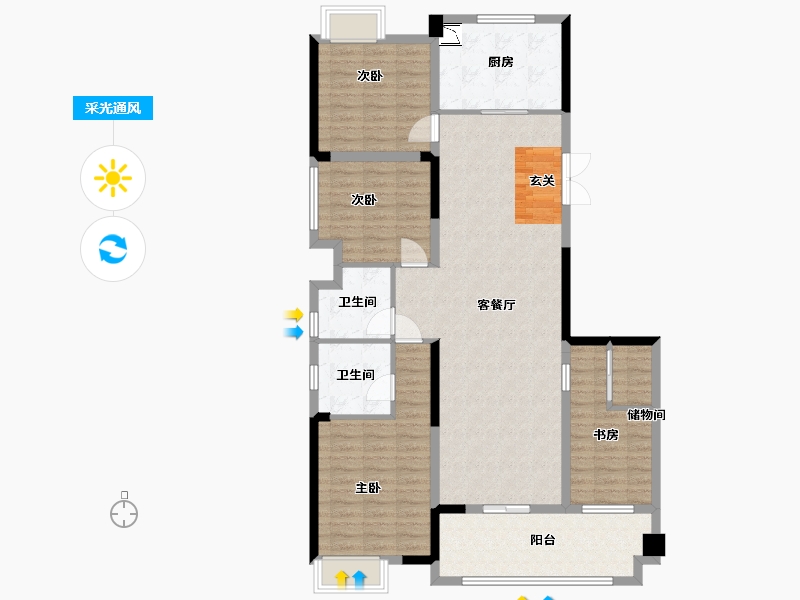 江西省-南昌市-华南城西站华府-119.20-户型库-采光通风