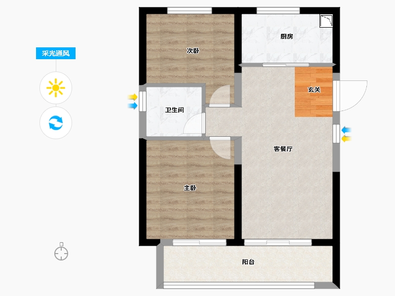 广西壮族自治区-北海市-北海新城吾悦广场-62.00-户型库-采光通风