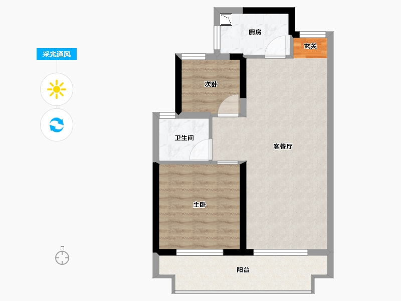 广西壮族自治区-北海市-北海新城吾悦广场-62.00-户型库-采光通风