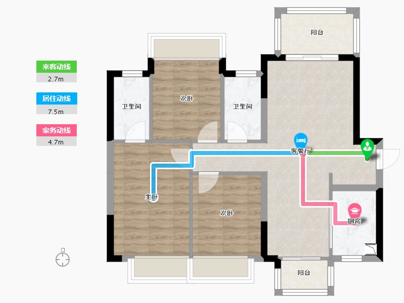 广西壮族自治区-南宁市-龙光天曜-77.22-户型库-动静线