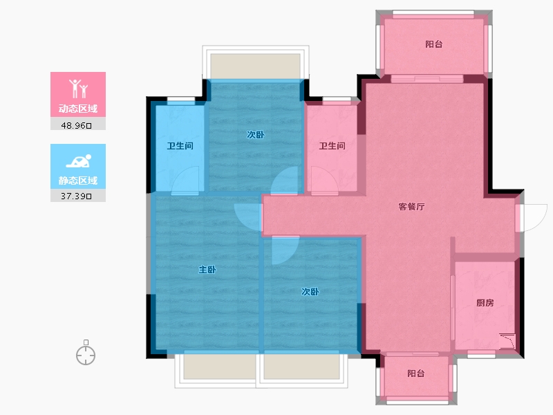 广西壮族自治区-南宁市-龙光天曜-77.22-户型库-动静分区