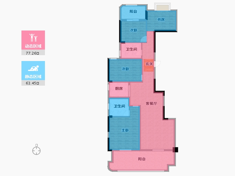 江西省-南昌市-华南城西站华府-125.60-户型库-动静分区