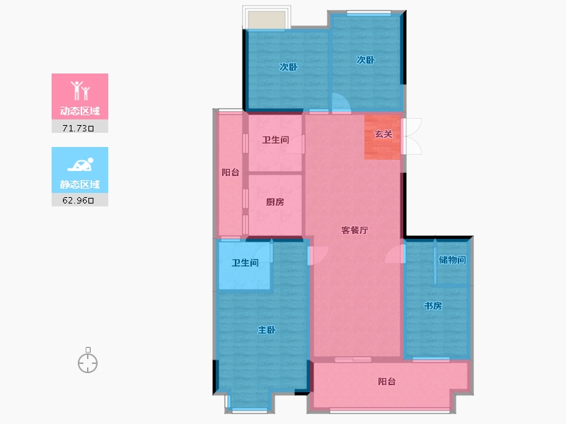 江西省-南昌市-华南城西站华府-120.80-户型库-动静分区