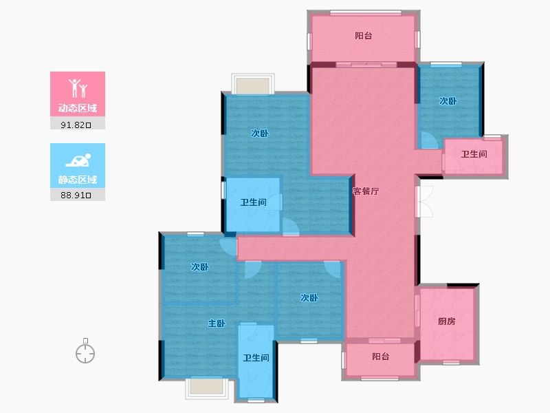 广西壮族自治区-南宁市-盛邦滨江府-162.90-户型库-动静分区