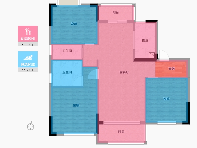 江西省-南昌市-阳光城蓝光文澜府-88.00-户型库-动静分区