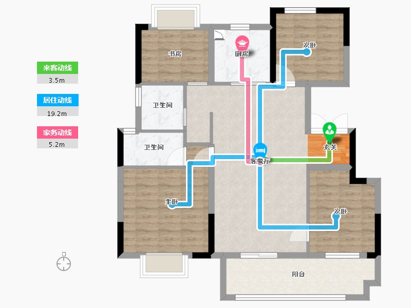 江西省-南昌市-弘阳中梁时光天樾-94.40-户型库-动静线