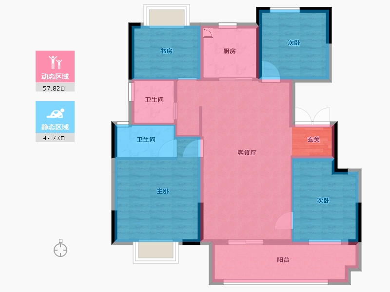 江西省-南昌市-弘阳中梁时光天樾-94.40-户型库-动静分区