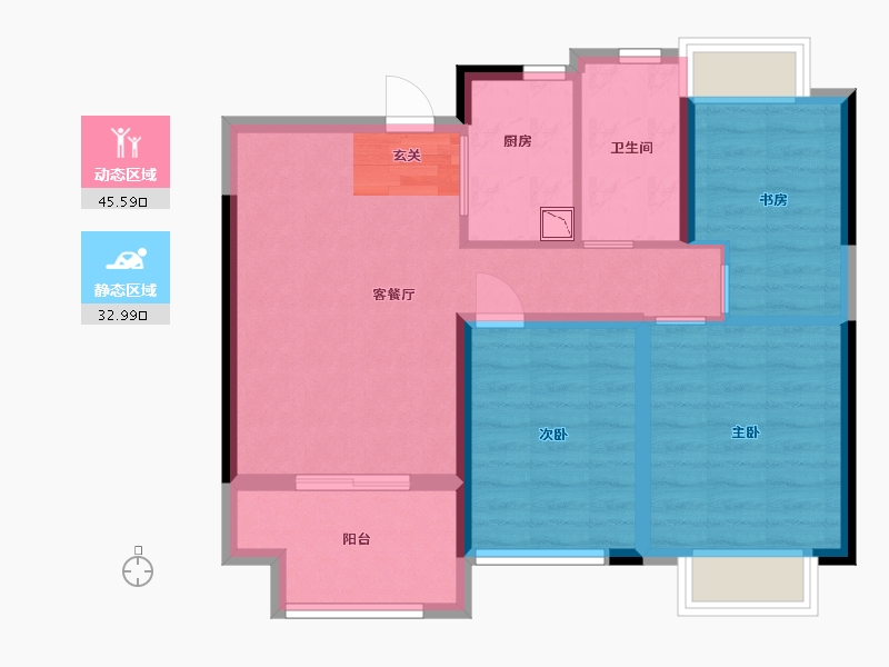 江西省-南昌市-锦尚天域-69.60-户型库-动静分区