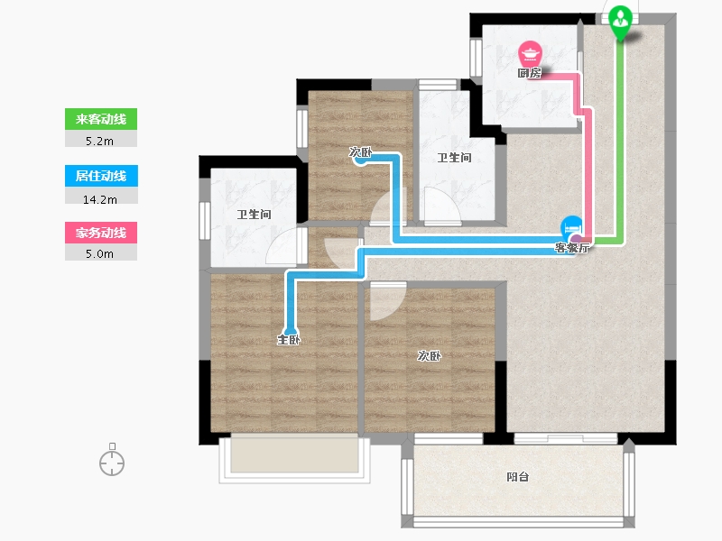 广西壮族自治区-南宁市-龙光天曜-76.47-户型库-动静线