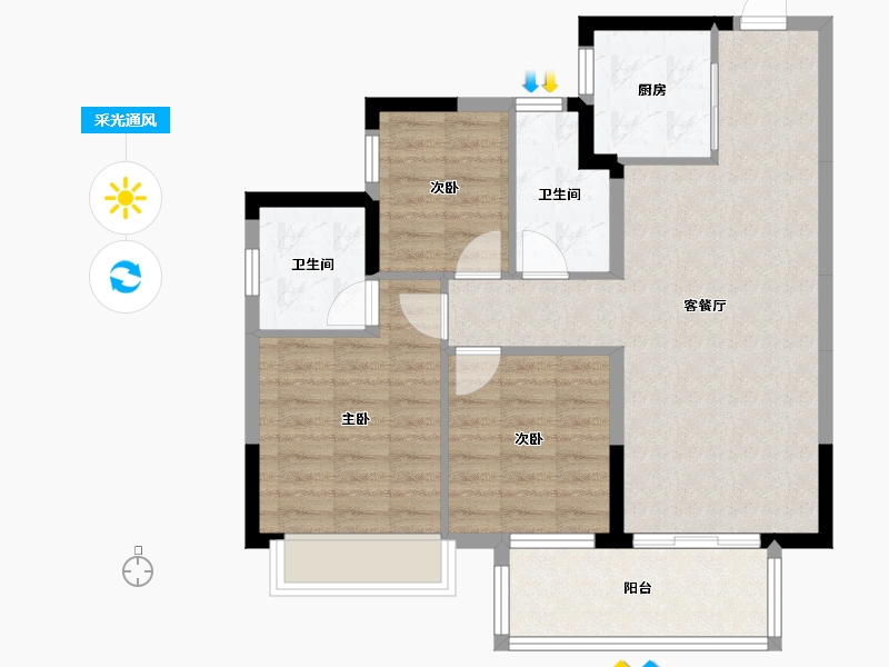 广西壮族自治区-南宁市-龙光天曜-76.47-户型库-采光通风