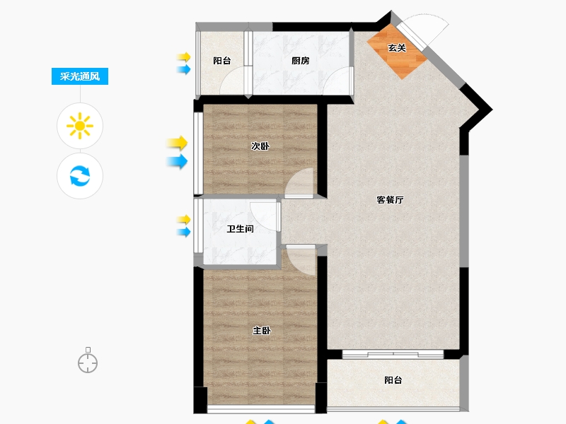 广西壮族自治区-北海市-嘉盛名都五期-68.00-户型库-采光通风