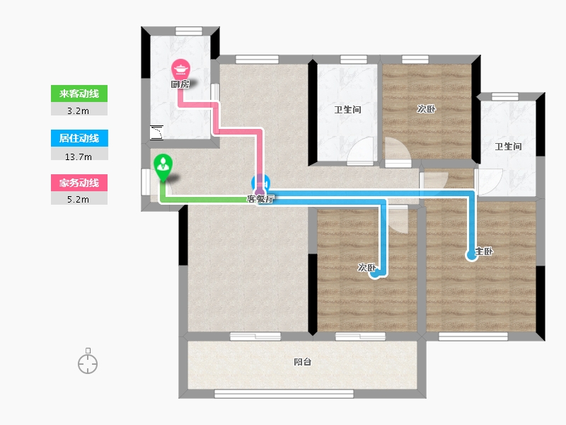 河南省-郑州市-世茂云境-84.00-户型库-动静线