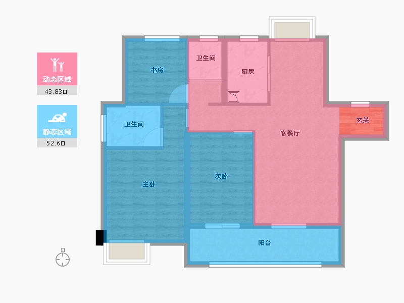 江西省-南昌市-赣电贵府-86.40-户型库-动静分区