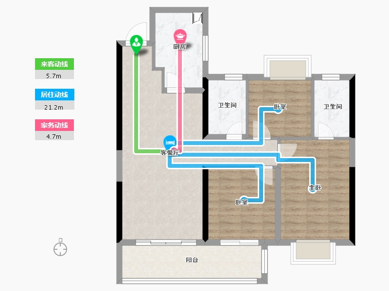 江西省-南昌市-华侨城万科世纪水岸-84.05-户型库-动静线